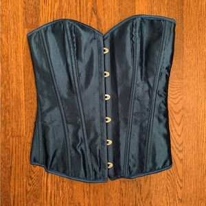 Teal Satin Corset, M